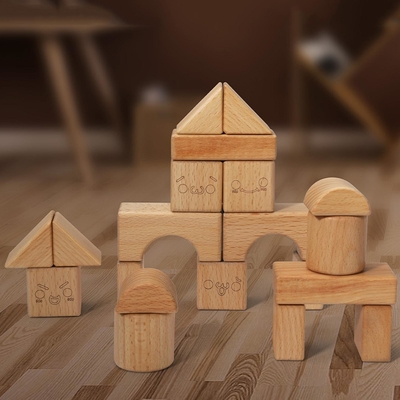 Blocco d'impilamento di legno solido Toy Shape Cognition DIY per i bambini dei bambini