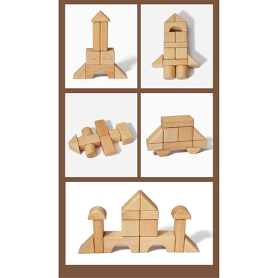 Blocco d'impilamento di legno solido Toy Shape Cognition DIY per i bambini dei bambini