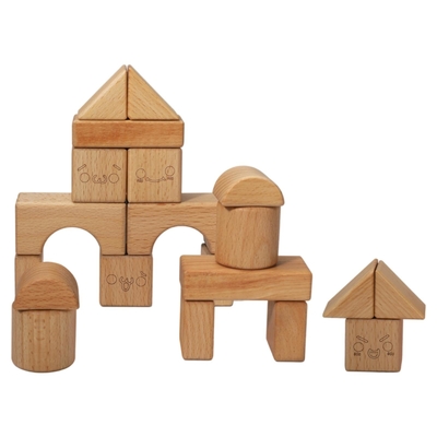Blocco d'impilamento di legno solido Toy Shape Cognition DIY per i bambini dei bambini