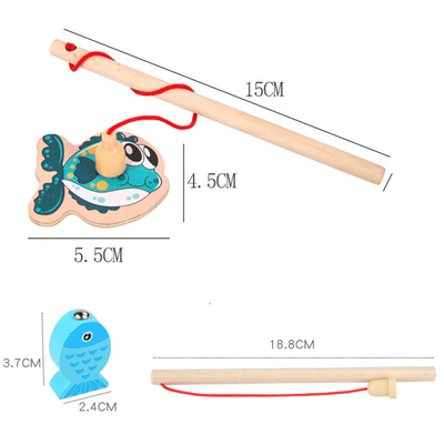 Pescando i giocattoli alfanumerici di legno del gioco per i bambini Montessori presto educativo