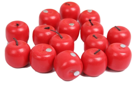 I giocattoli di legno del bambino di Montessori di melo per i bambini selezionano la frutta educativa