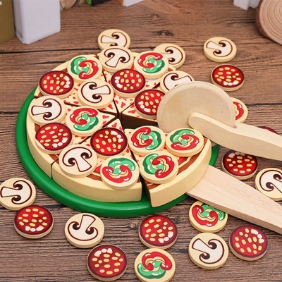 64 pc fingono la pizza di legno Toy For Children Food Cooking del gioco
