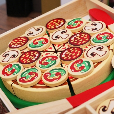 64 pc fingono la pizza di legno Toy For Children Food Cooking del gioco