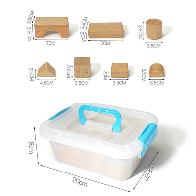 giocattoli di legno Montessori naturale dei blocchetti di Burlywood del faggio 20pcs che impara istruzione