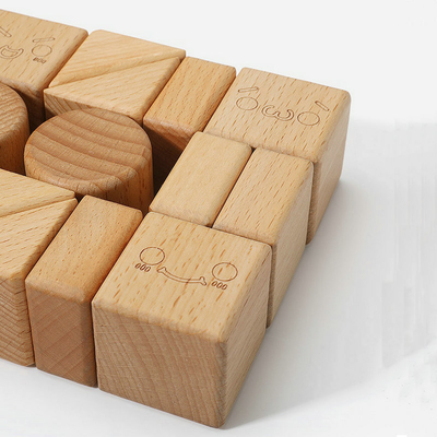 giocattoli di legno Montessori naturale dei blocchetti di Burlywood del faggio 20pcs che impara istruzione