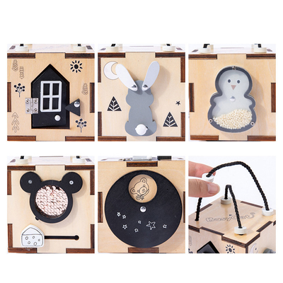Bordo occupato di legno unisex di Montessori dei bambini per le capacità motorie fini Trave