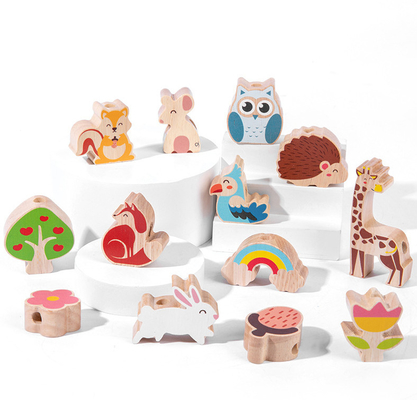 Equilibrio animale di legno che impila l'albero naturale Toy For Preschool del gioco
