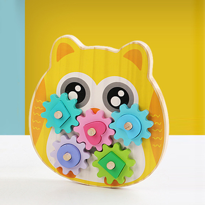 Progettazione animale di Owl Gear Block Wood Creative dell'elefante intelligente