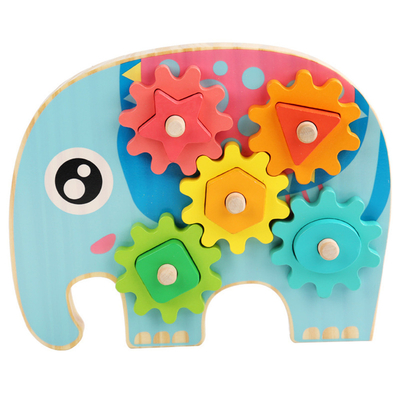 Progettazione animale di Owl Gear Block Wood Creative dell'elefante intelligente