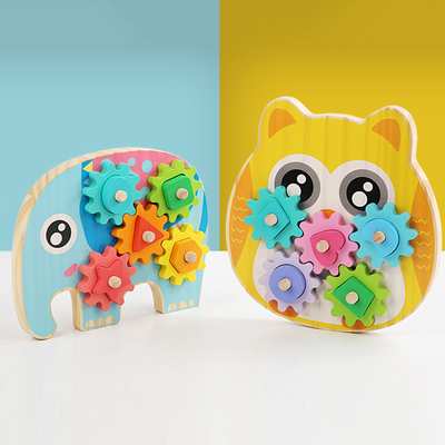 Progettazione animale di Owl Gear Block Wood Creative dell'elefante intelligente