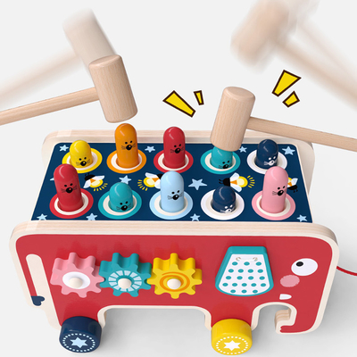 Un martello di legno di 2 magli gioca le ragazze di Burr Free For Toddler Boys