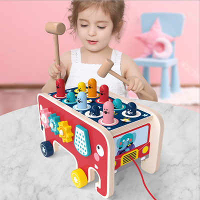 Un martello di legno di 2 magli gioca le ragazze di Burr Free For Toddler Boys