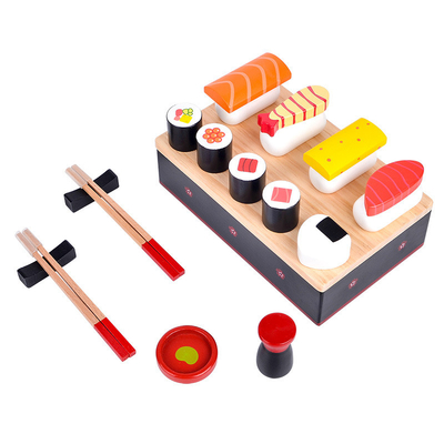 La cucina miniatura di legno di simulazione ha fissato il chiarimento iniziale di istruzione dei sushi