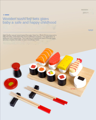 La cucina miniatura di legno di simulazione ha fissato il chiarimento iniziale di istruzione dei sushi