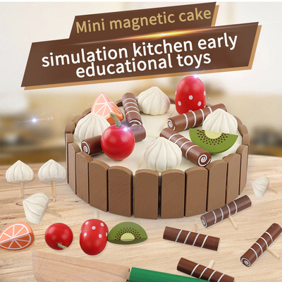 17PCS simulazione Mini Kitchen Set di legno DIY magnetico per educativo iniziale