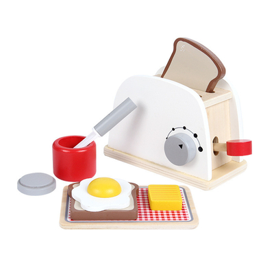 La cucina miniatura di legno della macchina del caffè di simulazione ha messo per il bambino presto che impara