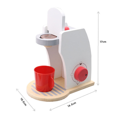 La cucina miniatura di legno della macchina del caffè di simulazione ha messo per il bambino presto che impara