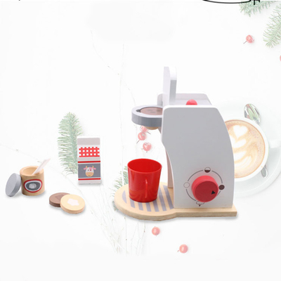 La cucina miniatura di legno della macchina del caffè di simulazione ha messo per il bambino presto che impara