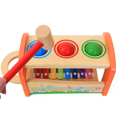 Tabella di legno di percussione dell'arcobaleno del fumetto per istruzione iniziale dei bambini
