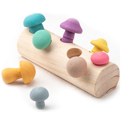 L'arcobaleno di legno blocca il gioco Montessori di raccolto del fungo educativo