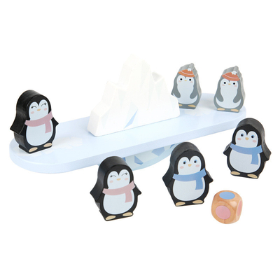 Insegnamento d'equilibratura di Montessori della struttura dei blocchi del pinguino di legno dei giocattoli variopinto