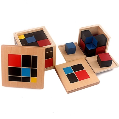 Giocattoli di legno del cubo di Montessori del cubo binomiale algebrico aritmetico del trinomio