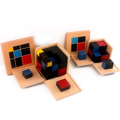 Giocattoli di legno del cubo di Montessori del cubo binomiale algebrico aritmetico del trinomio