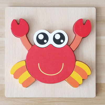 Istruzione iniziale del fumetto dei bambini animali di legno di puzzle 3D conoscitiva