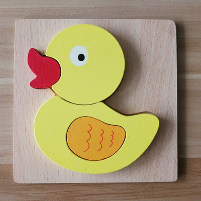 Istruzione iniziale del fumetto dei bambini animali di legno di puzzle 3D conoscitiva