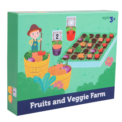 Classificazione conoscitiva dell'azienda agricola dei bambini di colore di verdure di legno della frutta interattiva