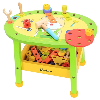 Assemblea di dado di legno della chiave di puzzle della Tabella dello strumento dell'orso del fumetto dei bambini