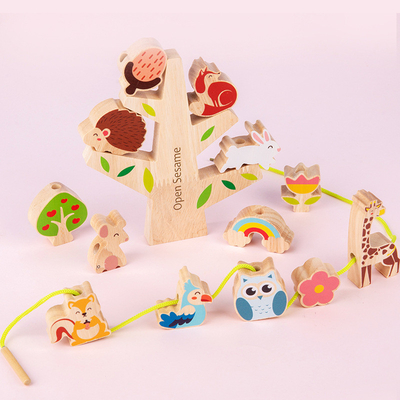 Forest Music Animal Balanced String di legno borda le particelle elementari educative