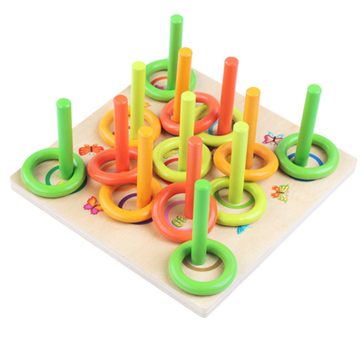 Coordinazione di legno di Ring Game Exercise Hand Eye del blocchetto dei bambini