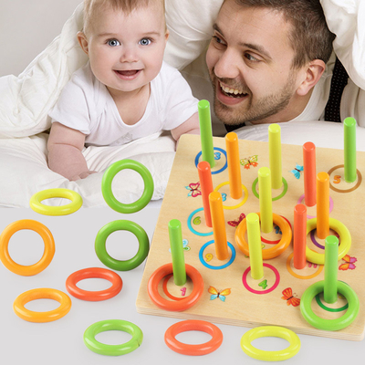 Coordinazione di legno di Ring Game Exercise Hand Eye del blocchetto dei bambini