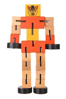 Modello del gioco di mani del blocchetto di Toy Puzzle Deformed Wooden Robot dei bambini