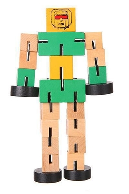 Modello del gioco di mani del blocchetto di Toy Puzzle Deformed Wooden Robot dei bambini