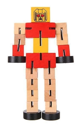 Modello del gioco di mani del blocchetto di Toy Puzzle Deformed Wooden Robot dei bambini
