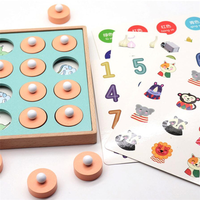 Dei bambini di memoria della partita di scacchi del gioco puzzle educativi di legno 3D presto