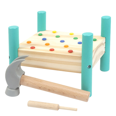 Insegnamento iniziale di martellamento di legno di coordinazione mano-occhio di cognizione di colore della Tabella