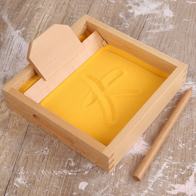 Discorso di verniciatura di Montessori del contenitore di sabbia che insegna ai giocattoli educativi