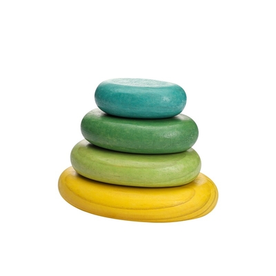 La pietra impilata arcobaleno di legno di Montessori Jenga del bambino ha equilibrato l'impilamento del BPA libero