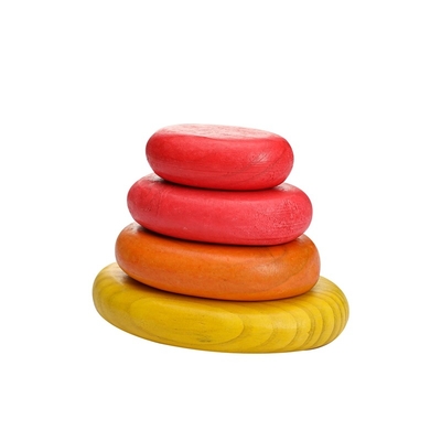 La pietra impilata arcobaleno di legno di Montessori Jenga del bambino ha equilibrato l'impilamento del BPA libero