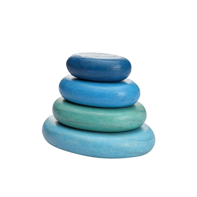 La pietra impilata arcobaleno di legno di Montessori Jenga del bambino ha equilibrato l'impilamento del BPA libero