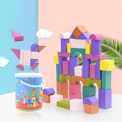 I bambini DIY scherza le particelle elementari di legno delle grandi particelle variopinte