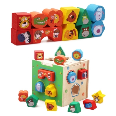 Soluzione dei problemi geometrica di legno di sviluppo di Toy Teaching Aid Baby Brain