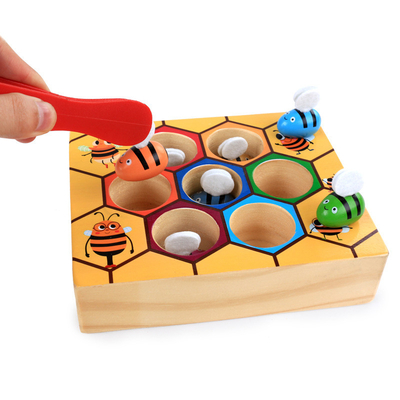 Cognizione di Toy Intelligence Catch Bee Color del bambino del gioco dell'alveare di Montessori
