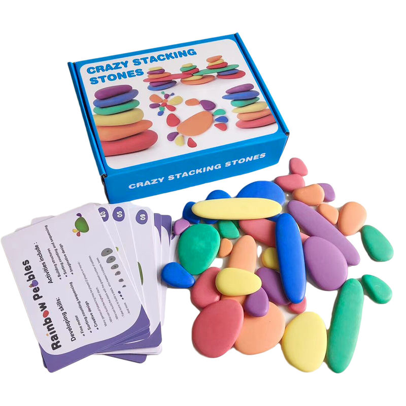 i ciottoli di 6cm hanno colorato le particelle elementari di legno Toy For Kids