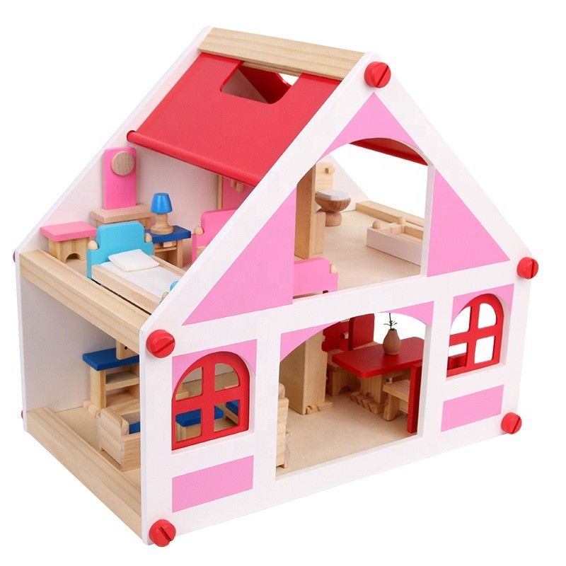miniatura di legno d'annata di  DIY della mobilia della casa delle bambole della casa di 37.5cm