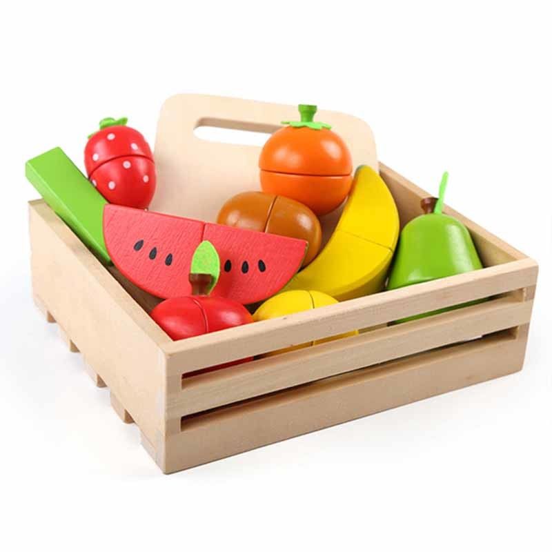 Il taglio di legno colorato della frutta di 19cm ha messo Toy Kid Education