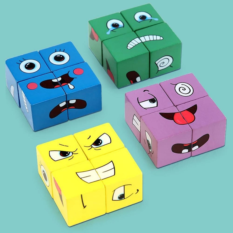 Giocattolo educativo d'apprendimento in anticipo della partita dei nuovi di Montessori di espressione di puzzle del fronte del cambiamento del cubo giocattoli delle particelle elementari per i bambini